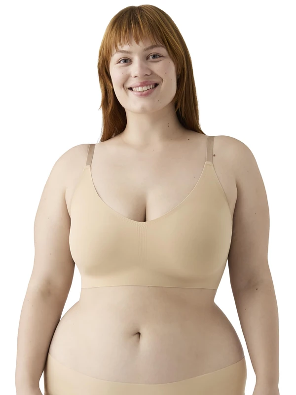 True & Co Women's True Body Triangle Convertible Strap Bra, Opaque, Desert, L (36C/D/38A/B)