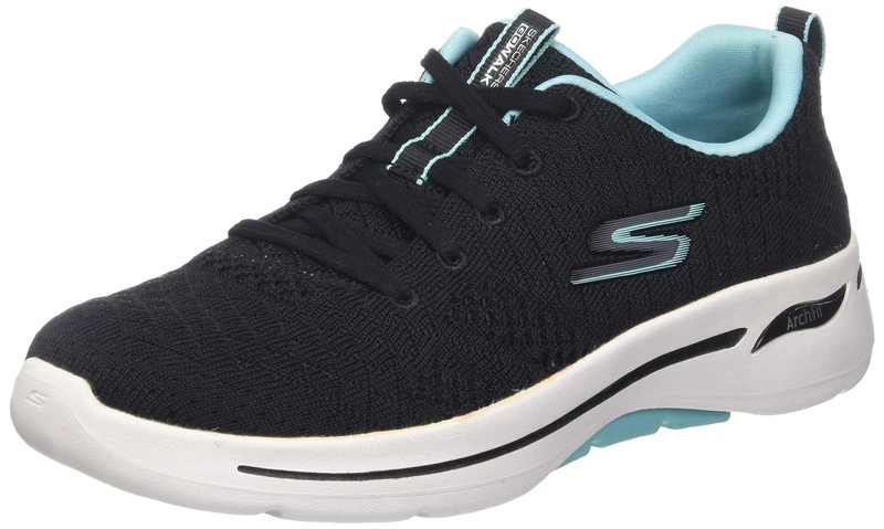 Skechers Go Walk Arch Fit- Unify Black/Aqua 10.5 M