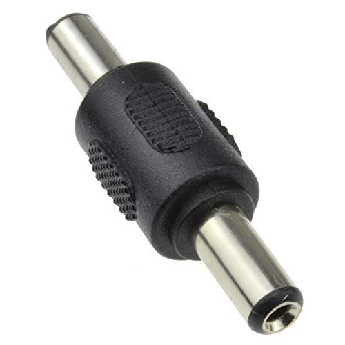 1STec 5.5 x 2.1mm DC Power Cable Coupler Male to M Plug Gender Changer Extension Lead Joiner Adapter (Black)