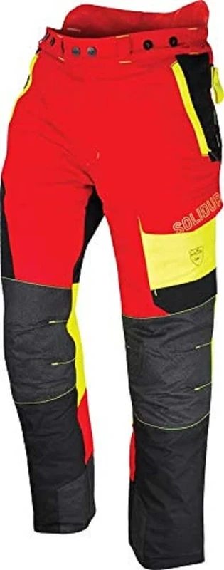 Solidur COPA3ARE - Comfy Type A Class 3 Chainsaw Trousers - Exceptional Comfort and Protection - Safe and Functional Design - Size 3XL - Red