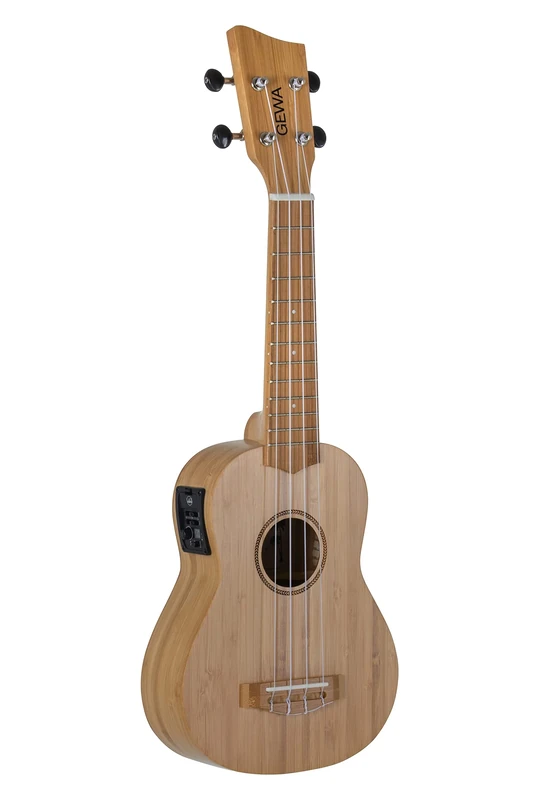 GEWA Soprano Electro-Acoustic Ukulele Manoa Bamboo Electric - Solid Bamboo - Natural satin finish - UCT-2 Preamp - incl. padded Gig Bag - K-SO-BBE