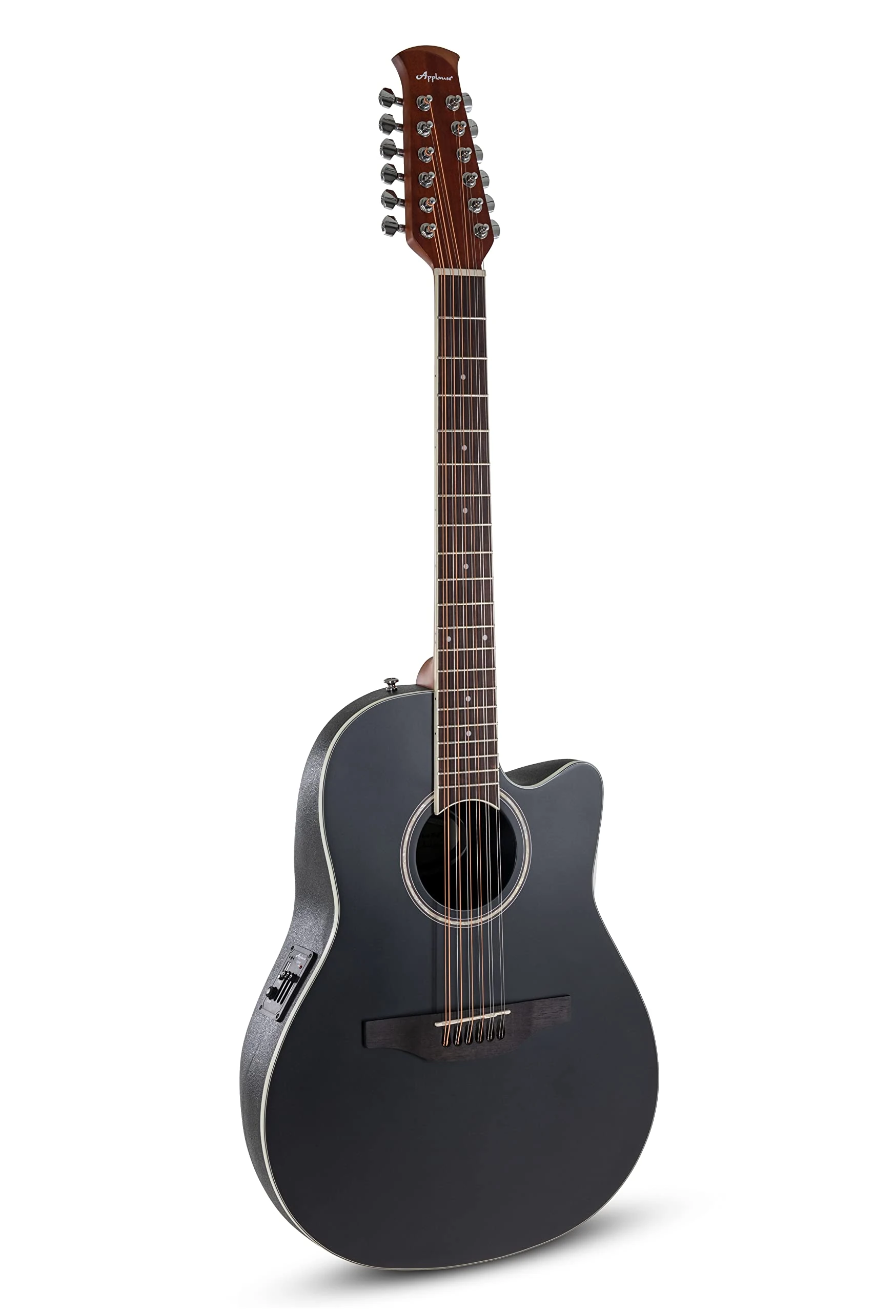 Applause E Akustikgitarre Traditional, Black Satin, Mid Cutaway 12 String, AB2412-5S