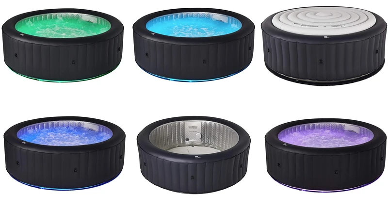 Aurora Latest Mspa Portable Hot Tub Round 6 Persons Outdoor Bubble Spa Pool Inflation Smart Filtration, UVC Sanitization Technology, 36 Degree Quick Heating