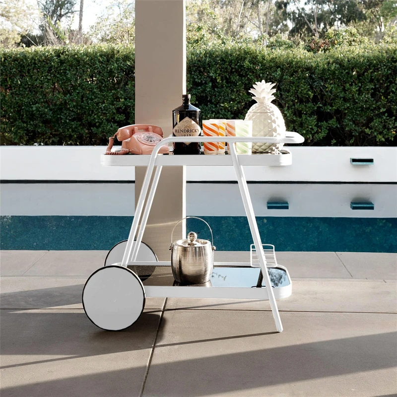 Novogratz Barbie Outdoor Bar Cart, White - Image 1