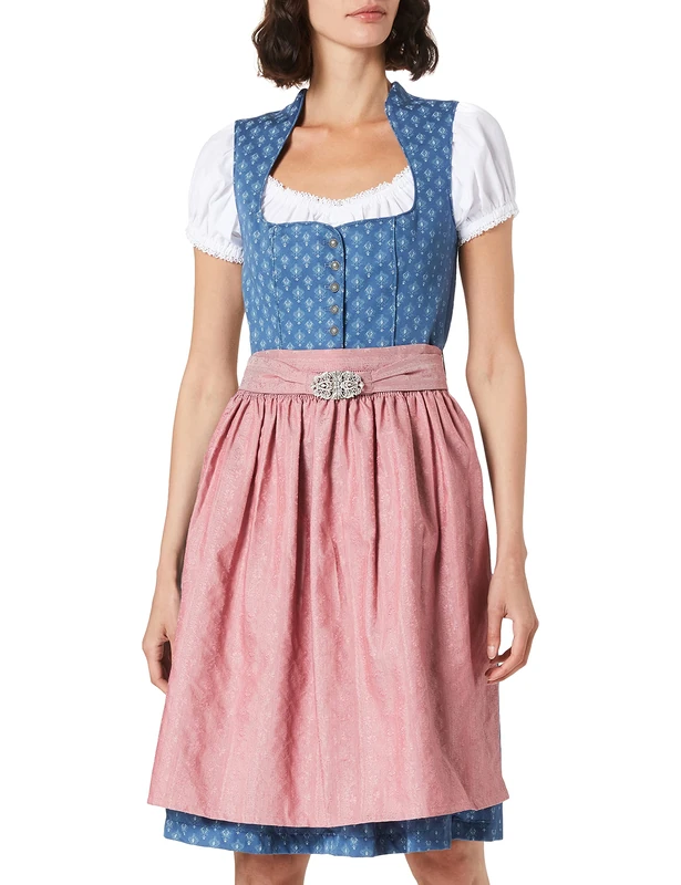 Stockerpoint Women's Coraline Dress, Blau-Altrosa, 42