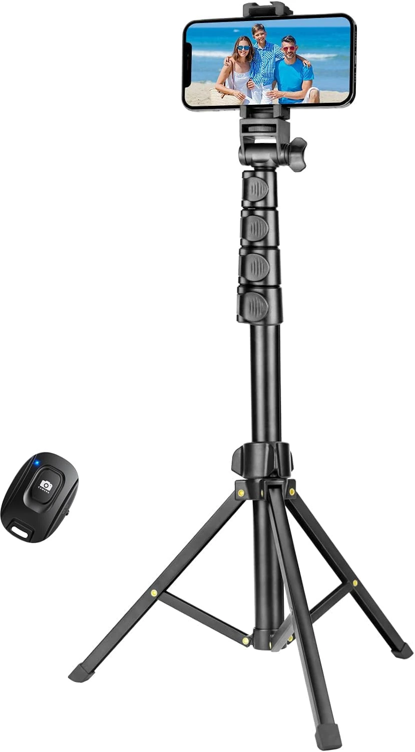 YOTOCversion 1.7 Meter/67 inch Phone Tripod Stand & Bluetooth Selfie Stick, Cellphone Tripod with Bluetooth Remote, Compatible with iPhone 17/16/15/14/13/12/12 pro/11/11pro/8