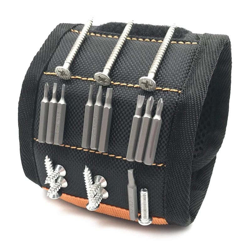 Magnetic Wristband, DIY Tool Gift for Father Tool Belt with 15 Powerful Magnets for Holding Tools, Nails, Drill Bits, Gadgets, Gift for Men, Fathers Day Gift