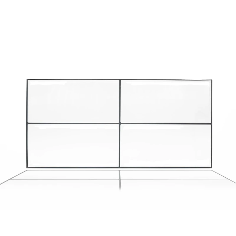 WALPLUS 24 Sheets Original White Square 30x15cm Glossy 3D Tile Stickers Wall Splashbacks Vinyl Stick on Tiles Splashback Peel and Stick Bathroom Kitchen Decor Tile Paint Spring Easter Decoration