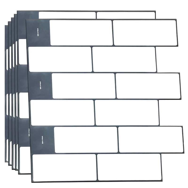 WALPLUS 3D Tile Stickers Peel and Stick Backsplash Splashback Decals Tile Transfer for Kitchen Bathroom Living Room Stick on Tile Waterproof London Minimalist Brilliant White 24 Sheets 30.5cm(12")