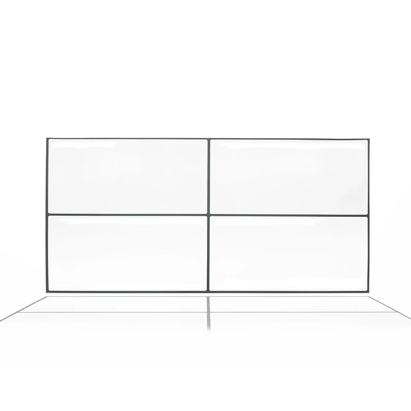 WALPLUS 60 Sheets Original White Square 30x15cm Glossy 3D Tile Stickers Wall Splashbacks Vinyl Stick on Tiles Splashback Peel and Stick Bathroom Kitchen Decor Tile Paint Spring Easter Decoration