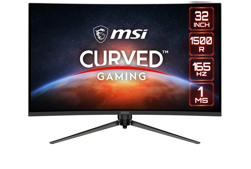 MSI Optix AG321CR - 31.5 Inch FHD Curved Gaming Monitor - 1500R, 1920 x 1080 VA Panel, 165 Hz / 1ms, FreeSync Premium, Mystic Light, Adjustable Stand/VESA - Display Port 1.2 & HDMI 2.0