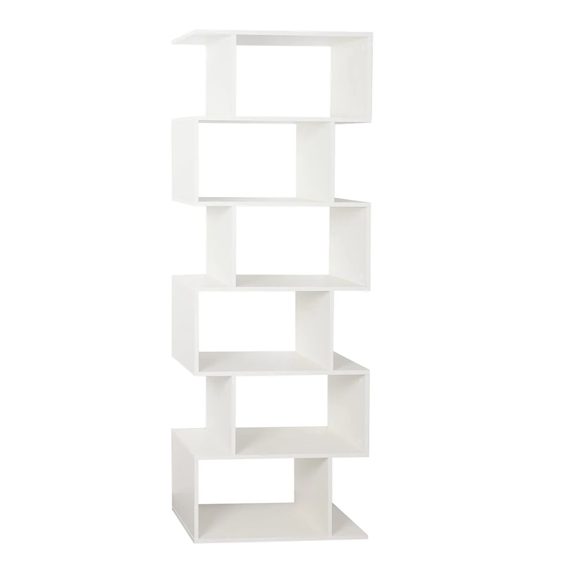 RICOO WM070-WM Standing Shelf 6 Shelves Room Divider Shelf White Matt 192 x 70 x 25 cm Bookshelf Wooden Wall Cube Shelf Small Shelves & Shelves Bookshelf Wall Shelf Wood