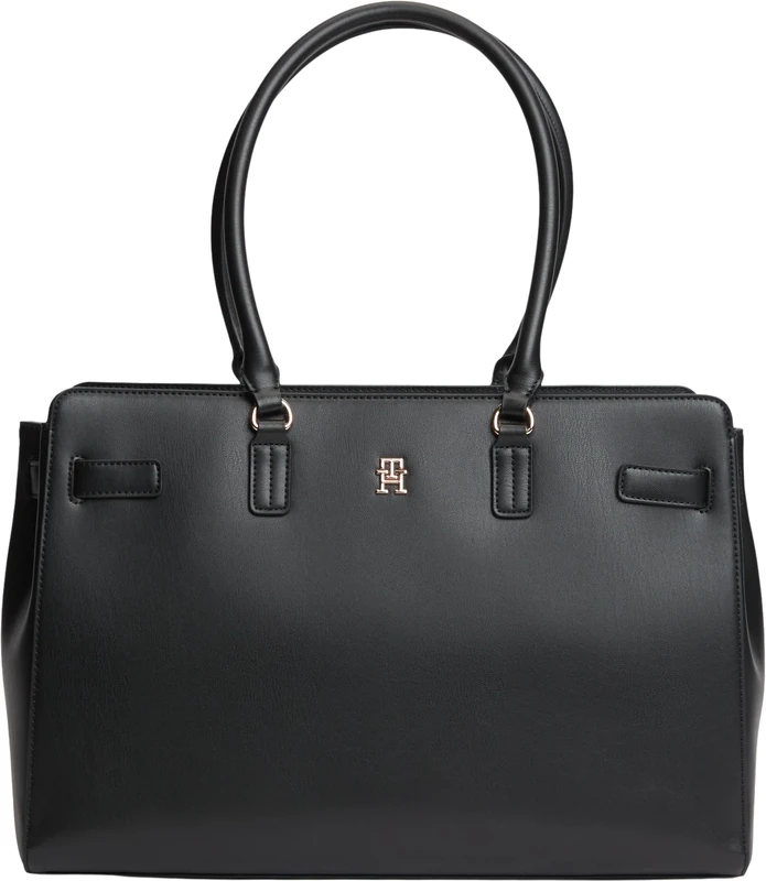 Tommy Hilfiger Women Th Joy Tote AW0AW19069 Tote, BLACK (Black), One Size