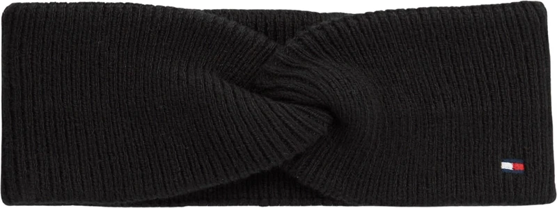 Tommy Hilfiger Women Th Flag Knit Headband AW0AW19103 Headband, BLACK (Black), One Size - Image 1