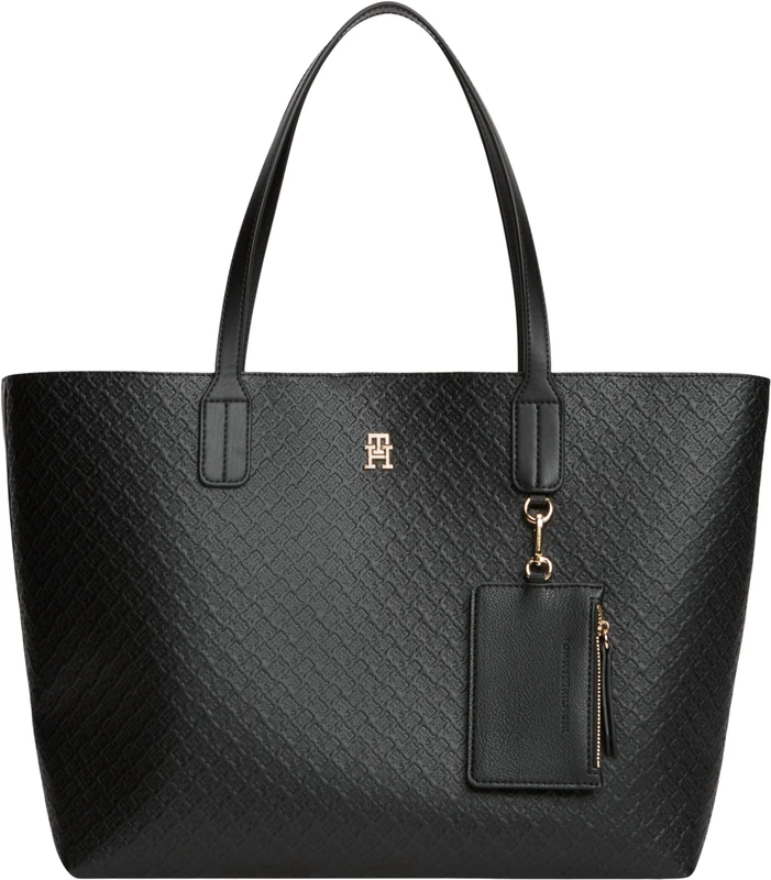 Tommy Hilfiger Women Th Icon Tote Mono AW0AW19004 Tote, BLACK (Black), One Size