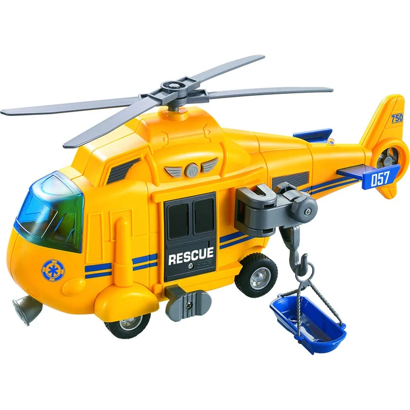 Tachan - Yellow Helicopter with Retro Friction - with Lights and Sounds - (CPA Toy Group Trading S.L. 746T00472)