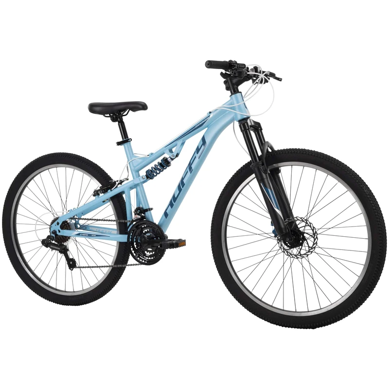 Huffy Extent 27.5 inch Womens Mountain Bike - 18 Gear Shimano, Hardtail Bicyle Front Suspension, Durable Steel Frame, All-Terrain Tyres - Purple