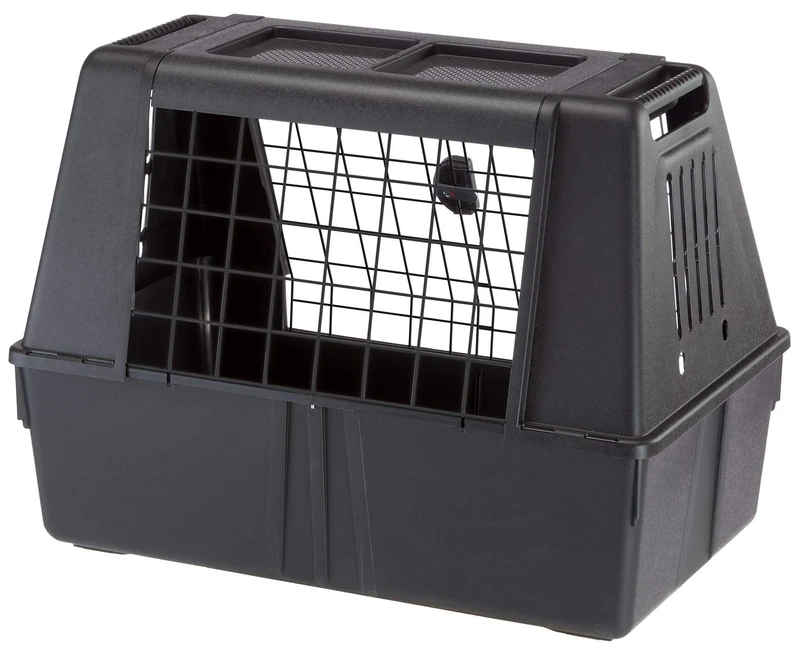 Ferplast Atlas Vehicle SUV Dog Crate, Assembled Car Dog Crate Measures 32L x 20W x 24H & is Ideal for Small to Medium Dog Breeds, Black