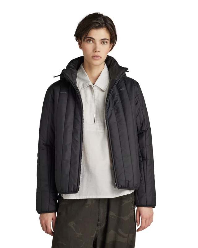 G-Star Women's Meefic Vertical Quilted Jacket, Black (dk black D20114-B958-6484), S