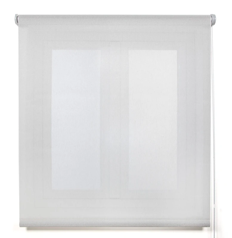 Blindecor Belmont Translucent Fabric Roller Blind, Silver, 80 x 270 cm (width x height)