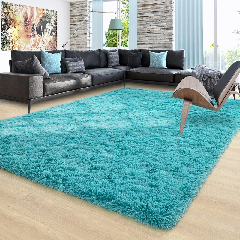 Ompaa Fluffy Area Rugs Super Soft Fluffy Rug for Bedroom Living Room 6x9ft Large Plush Area Rug Playroom Kids Room Classroom Dining Room Decoration Floor Rug