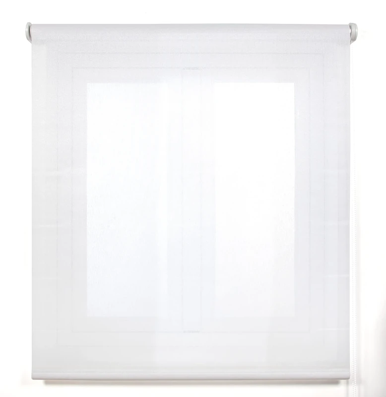 Blindecor Belmont Translucent Fabric Roller Blind, White, 150 x 270 cm (width x height)