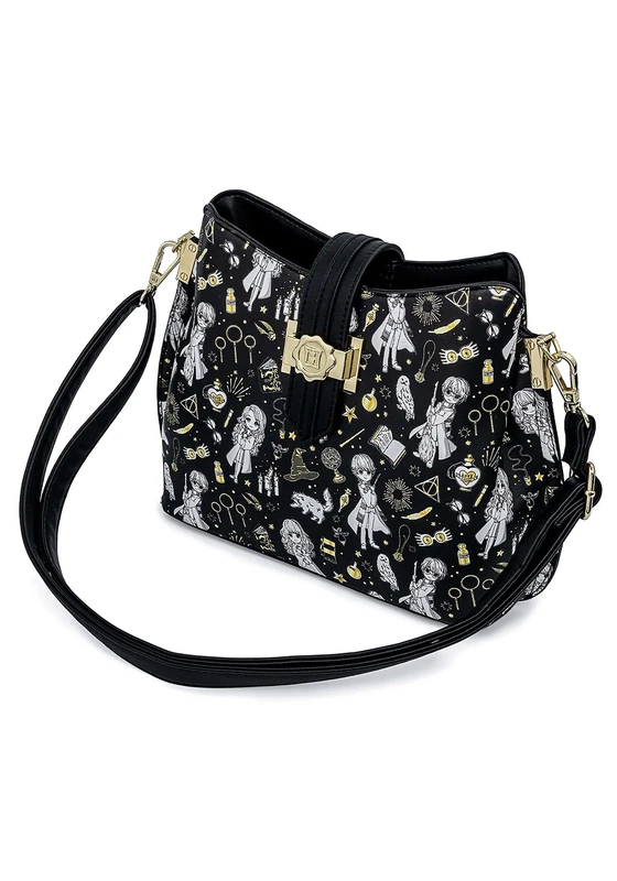 Loungefly Harry Potter Magical Elements All Over Print Crossbody Purse