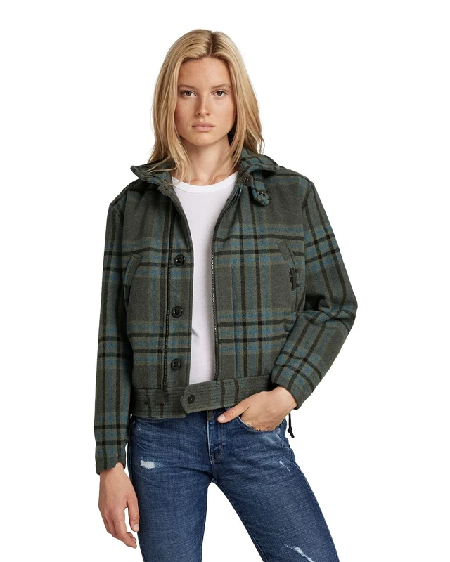 G-Star Women's Vintage Short Jacket, Multicolour (graphite/drew check D20108-C840-C642), XS