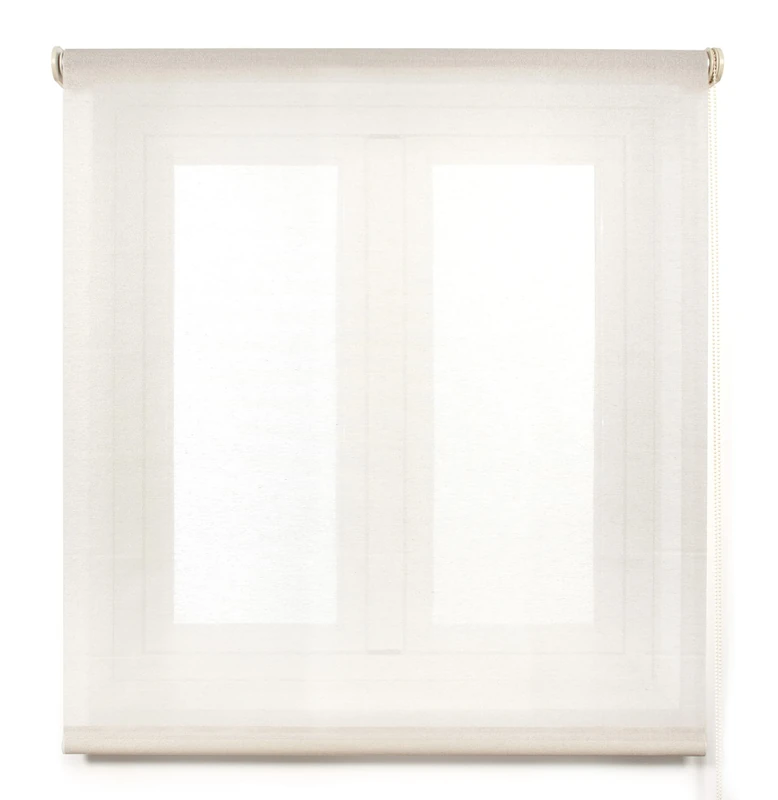 Blindecor Belmont Roller Blind Transparent Fabric Beige 130 x 270 cm (W x H)