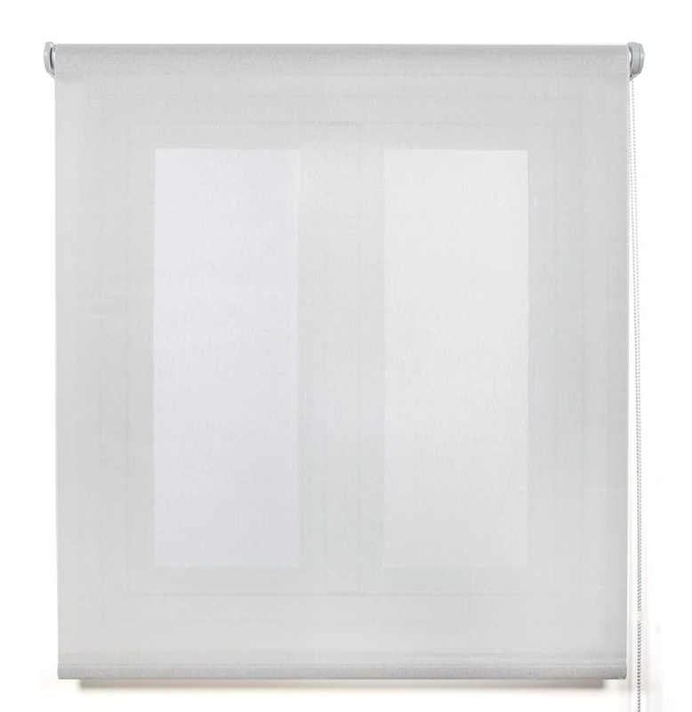 Blindecor Belmont Transparent Fabric Roller Blind, Silver, 150 x 180 cm