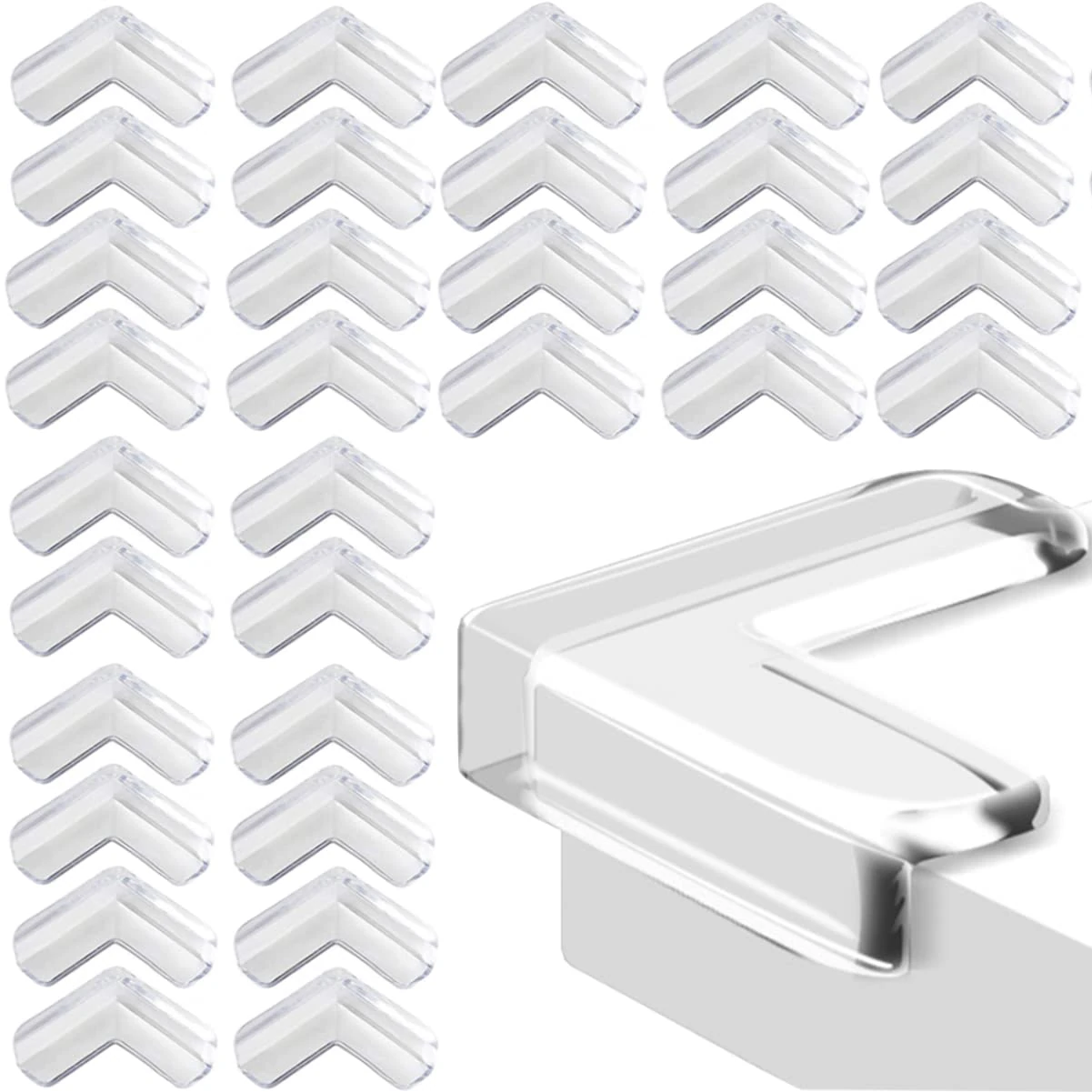 Safety Corner Protectors Guards, 32Pcs Baby Proofing Safety Corner Clear Furniture Table Corner Protection, Kids Soft Table Corner Protectors for Child for Furniture Against Sharp Corners