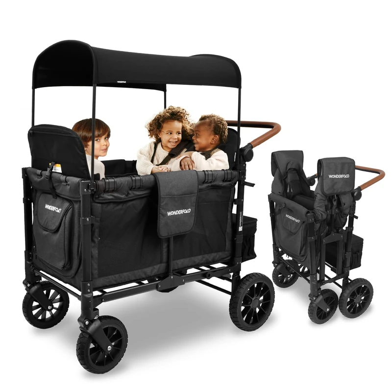 WonderFold W4 Luxe Stroller Wagon Volcanic Black