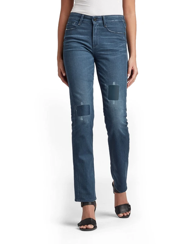 G-Star Women's Noxer Straight Jeans, Blue (worn in rivulet patch restored D17192-C048-C601), 27W / 32L