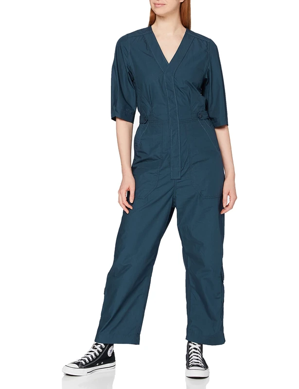 G-Star Women's V-Neck Jumpsuit Short Sleeve, Blue (luna blue D20063-A790-C630), L