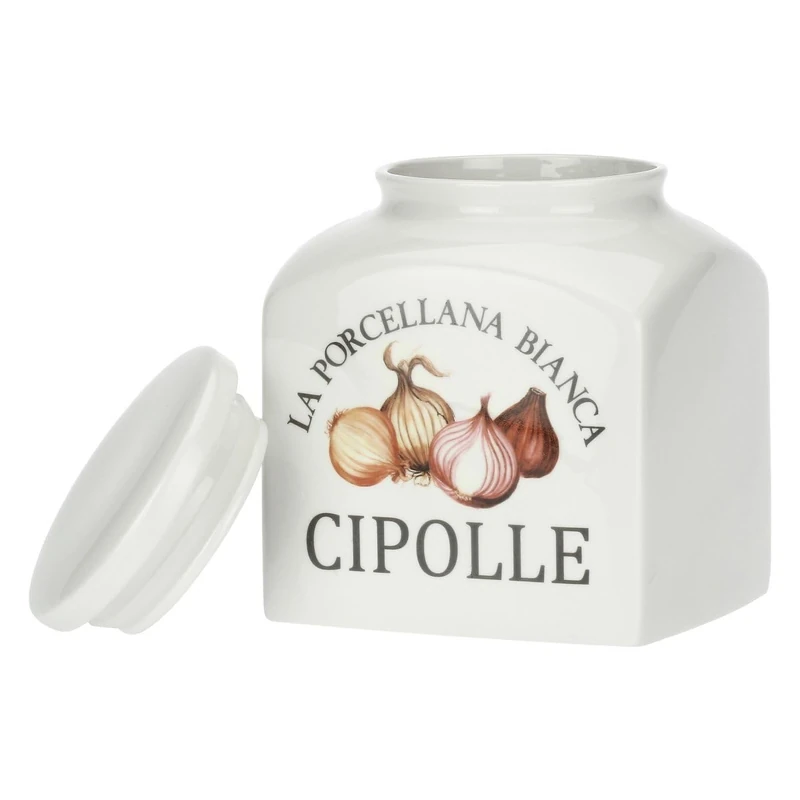 La Porcellana Bianca - Storage Jar for Porcelain Onions - Preserves, Jars and Containers - Kitchen Jars - Porcelain - 3500 CC; 15x15xh20 cm - Image 1