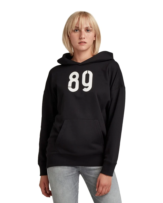 G-Star Women's Graphic Back Snaps Hoodie, Black (dk black D20429-A613-6484), XXS
