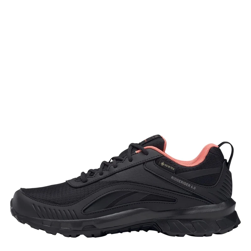 Reebok Women's Ridgerider 6 GTX Walking Shoe, Core Black Twisted Coral Tech Metallic, 2.5 UK