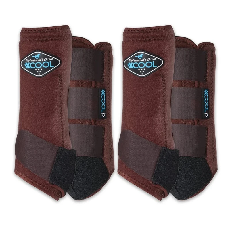 Professional's Choice 2XCOOL Sports Medicine Horse Boots | Protective & Breathable Design for Ultimate Comfort & Durability in Active Horses | Value 4 Pack | Medium Chocolate - Image 1