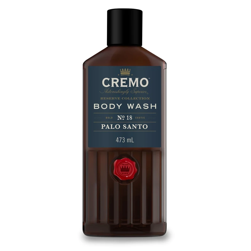 Cremo Reserve Collection Body Wash, Men's Shower Gel for Body Skin Care, Palo Santo Luxury Fragrance, 473 ml