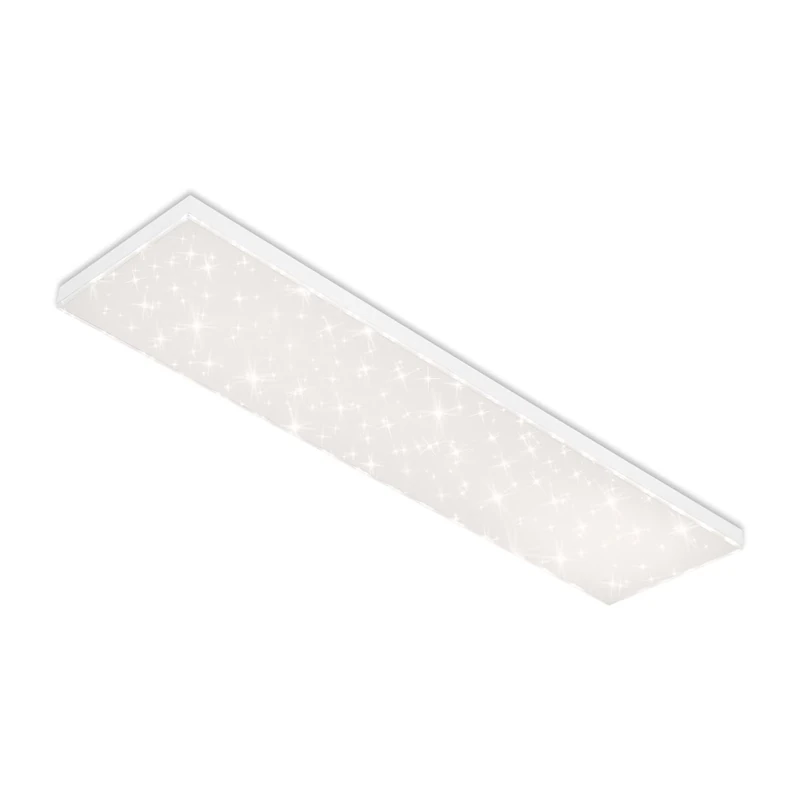Briloner Leuchten - LED panel, ceiling light, dimmable, ceiling lamp with light edge, star decoration, including remote control, colour temperature control, 38 watts, 3,800 lumens, white, 1195 x 295 x 69 mm (L x W x H)