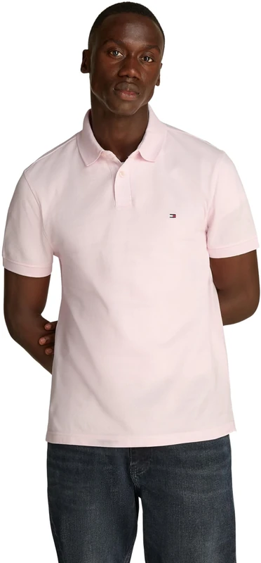 Tommy Hilfiger Men’s Short Sleeve 1985 Regular Fit Polo Shirt, Pink (Light Pink), M
