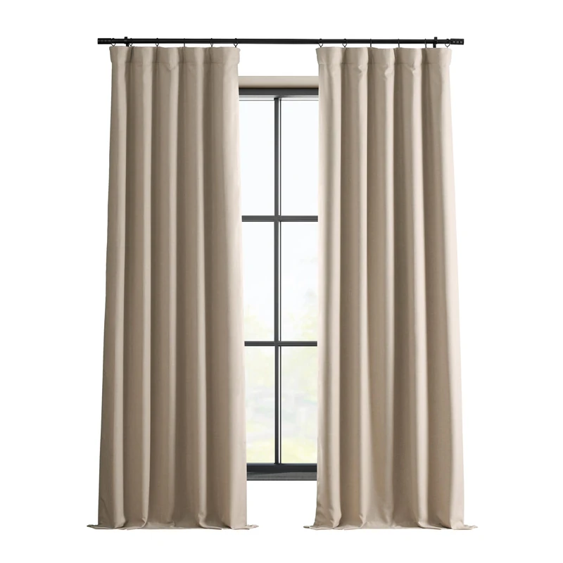 HPD Half Price Drapes Solid Thermal Insulated Blackout Curtains for Bedroom 50 X 108 Signature Linen Window Treatment Curtain (1 Panel), FLCH-FMBO20123-108, Safari Tan