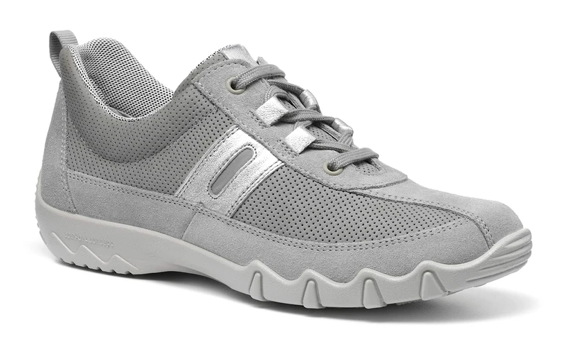 Hotter Women's Leanne II Shell Grey Multi Lace Up Trainers, 3