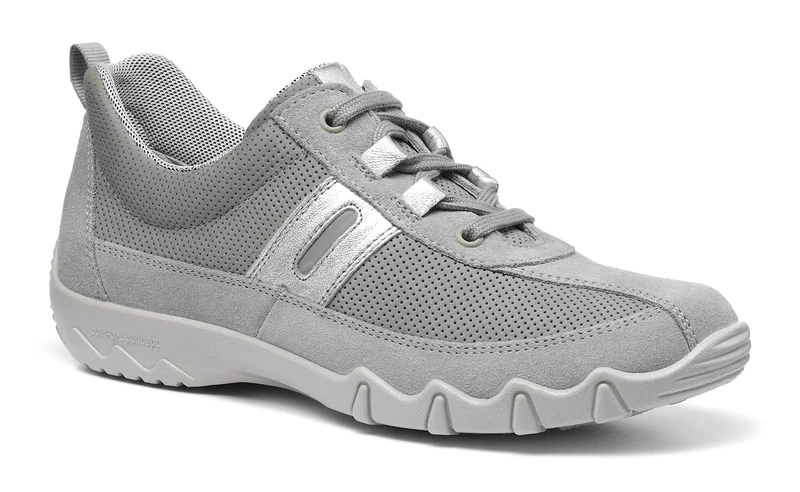 Hotter Women's Leanne II Shell Grey Multi Lace Up Trainers, 6