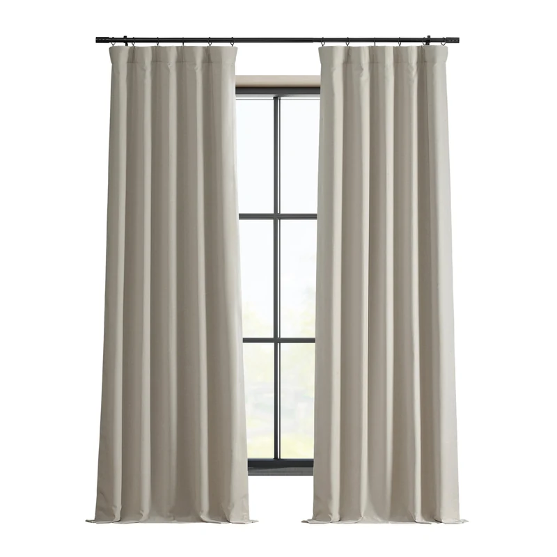 HPD Half Price Drapes Solid Thermal Insulated Blackout Curtains for Bedroom 50 X 108 Signature Linen Window Treatment Curtain (1 Panel), FLCH-FMBO20106-108, Caravan Beige