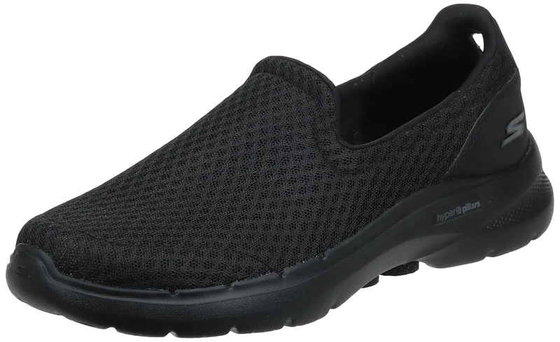 Skechers Men's Go Walk 6 Motley Sneaker, Black, 11 UK
