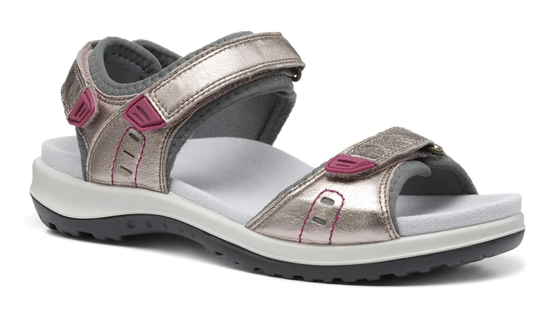 Hotter Women's Walk II Rose Gold Touch Fastening Open Toe Walking Sandals, 7.5 - Image 1