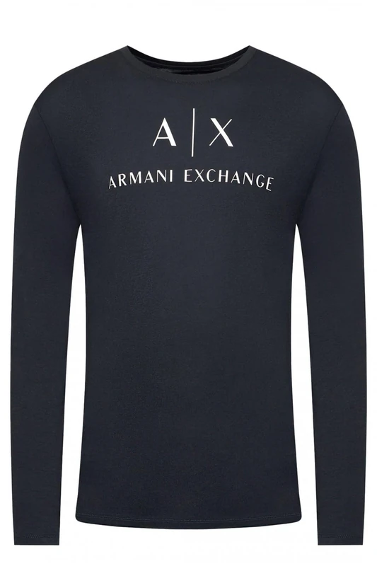 Armani Exchange Men's A|x Long Sleeve Crew Neck T-Shirt, Navy, XL