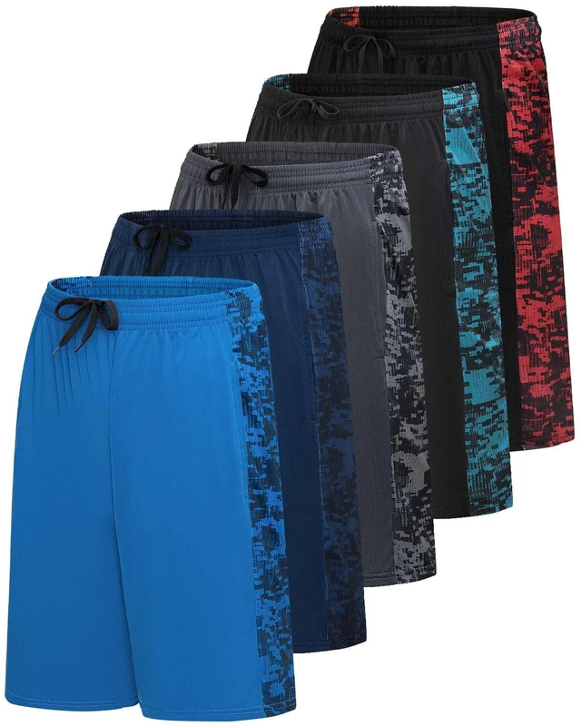 Mens Quick Dry Fit Dri-Fit Active Wear Athletic Performance Football Rugby 9 Inch Inseam Training Tennis Running Essentials Gym Shorts Hombre Stretch Fitness Casual Workout Tech Shorts -Set 11,S