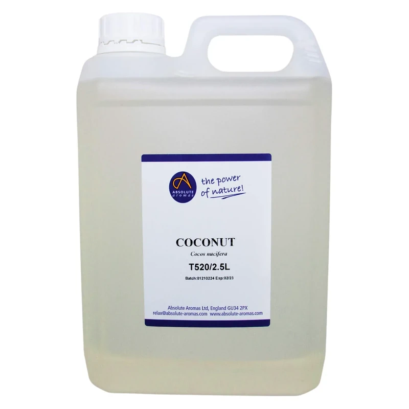 Absolute Aromas Fractionated Coconut Oil - 100% Pure, Unscented and Natural Carrier Oil - for Massage, Aromatherapy and Blending Essentials Oils - Use on Hair and Skin (2.5L)